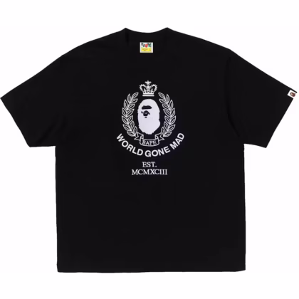 BAPE Crest College Logo Relaxed Fit Tee Black