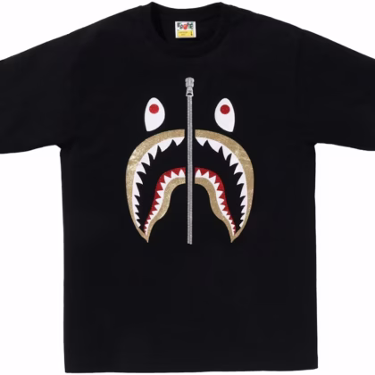 BAPE Shark Glitter Tee Black
