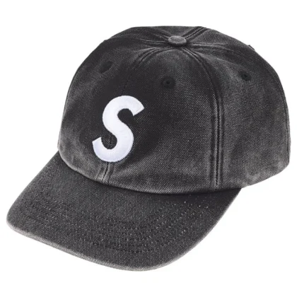 SUPREME Pigment Coated S Logo 6-Panel Black