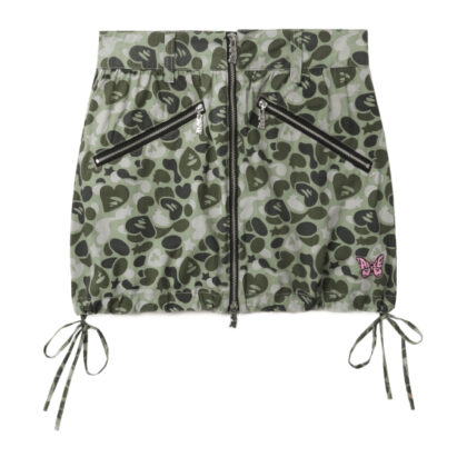 BAPE Moonface Front Zip Balloon Mini Skirt Camo