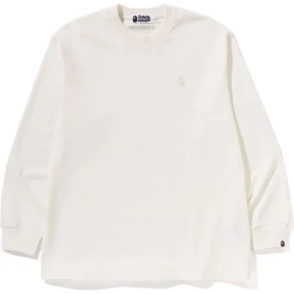 BAPE One Point Relaxed Fit LS Tee White