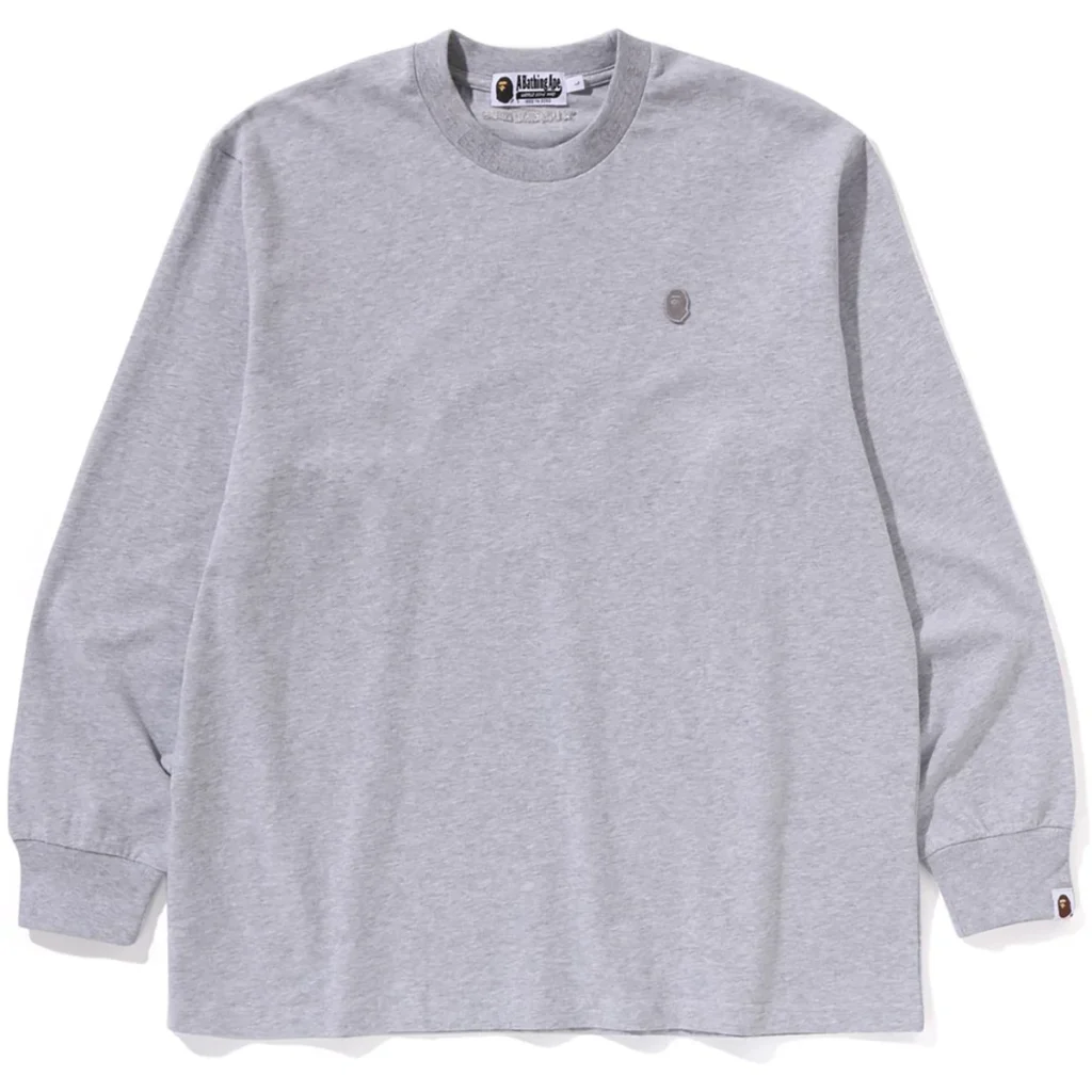BAPE One Point Relaxed Fit LS Tee Gray