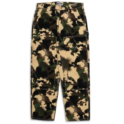 BAPE Map Camo Relaxed Fit Work Pants Yellow