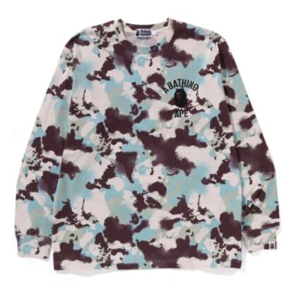 BAPE Map Camo Relaxed Fit LS Tee Blue