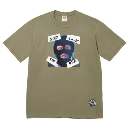 SUPREME God Save Us Tee Olive