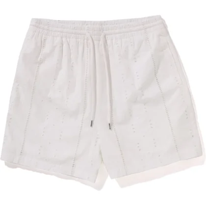 BAPE Embroidery Relaxed Fit Shorts White