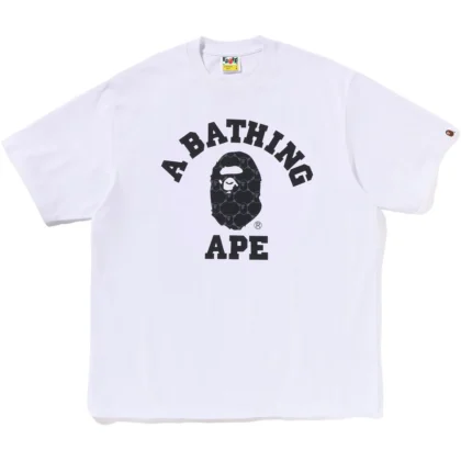 BAPE College Monogram College Relaxed Fit Tee White