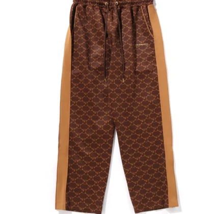 BAPE College Monogram Relaxed Fit Sweatpants Brown