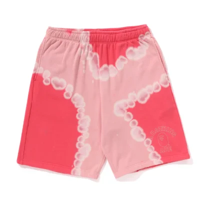 BAPE Hand Dye Relaxed Fit Sweat Shorts Red