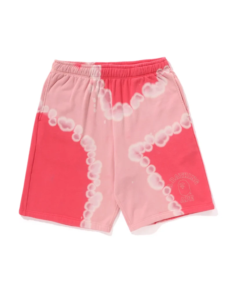 BAPE Hand Dye Relaxed Fit Sweat Shorts Red