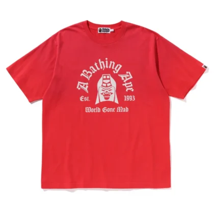 BAPE Washed Effect Tee Red