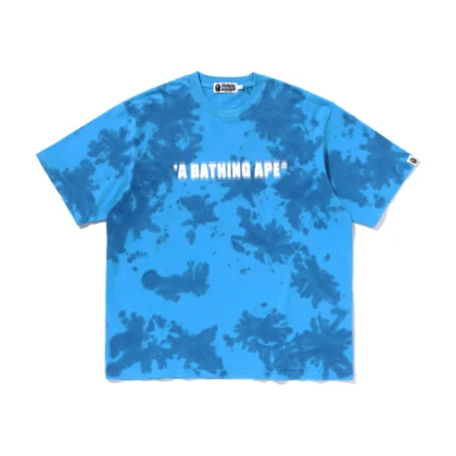 BAPE Destroyed Bleach Logo Relaxed Fit Tee Blue