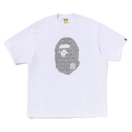 BAPE Lux Pattern Box Ape Head Tee White