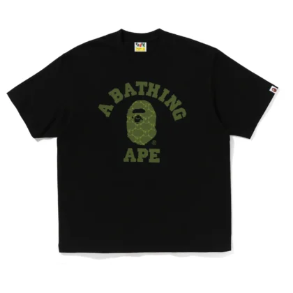 BAPE College Monogram College Relaxed Fit Tee Black