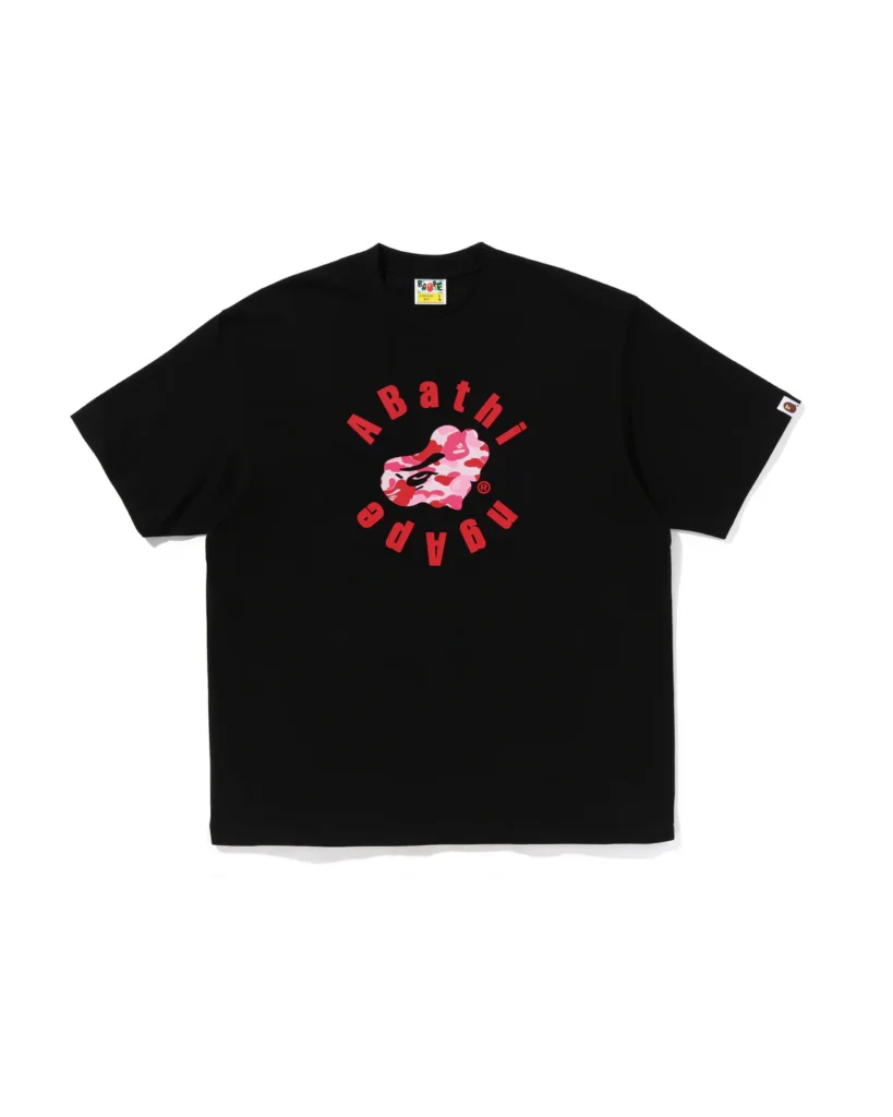 BAPE ABC Camo Heart Relaxed Fit Tee Black/Pink