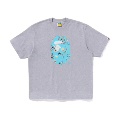 BAPE Vacation Pattern Ape Head Relaxed Tee Gray