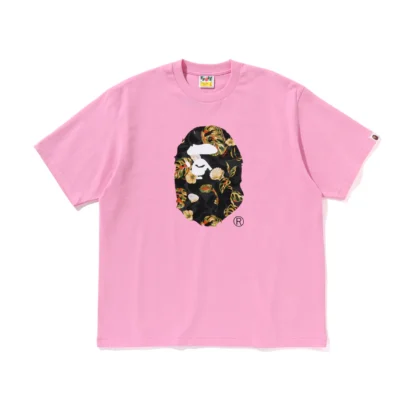 BAPE Vacation Pattern Ape Head Relaxed Tee Pink