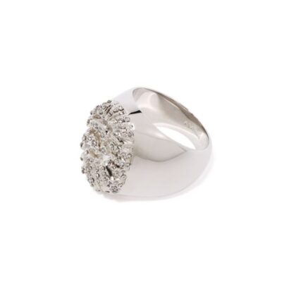 BAPE Ape Head Crystal Stone Ring Silver