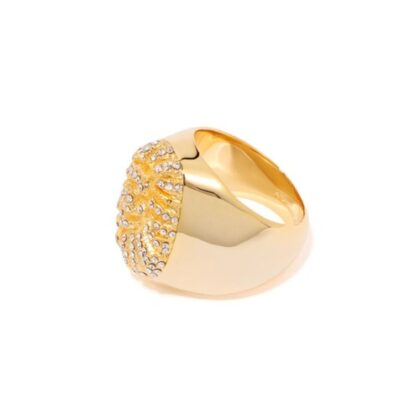 BAPE Ape Head Crystal Stone Ring Gold