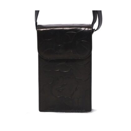 BAPE Embossed Leather Phone Bag Black