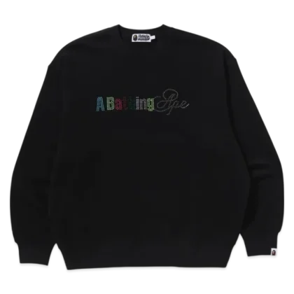 BAPE Rhinestone Logo Relax Fit Crewneck