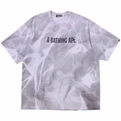 BAPE Overall Print Logo Relaxed Fit Tee White