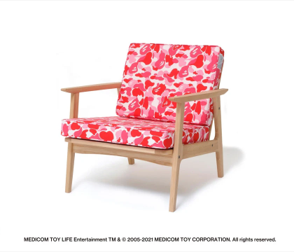 BAPE x MEDICOM ABC Camo Single Seat Sofa Bape Pink