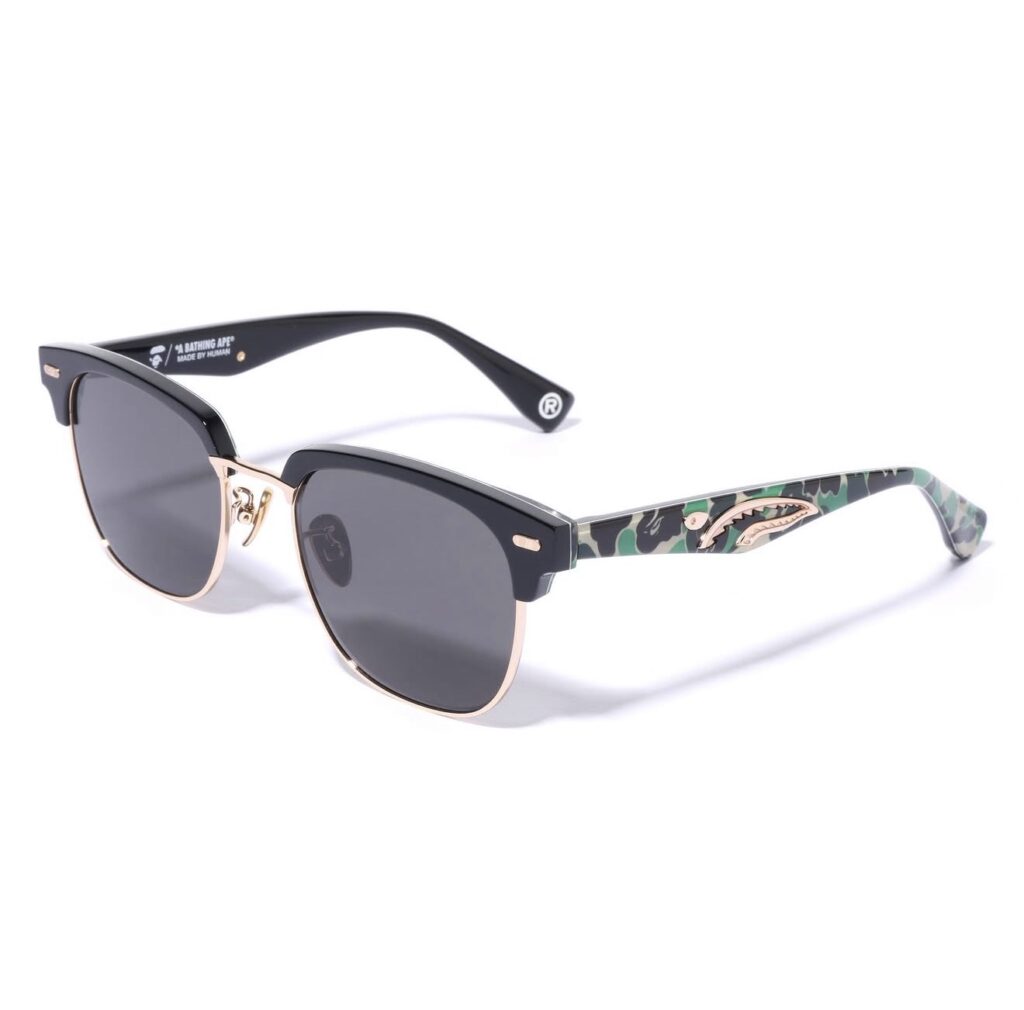 BAPE Shark #7 Sunglasses Green/Gold