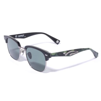 BAPE Shark #7 Sunglasses Green/Silver