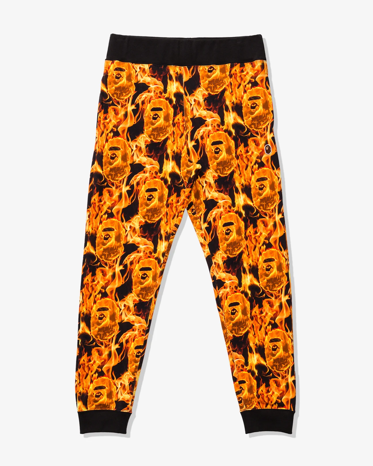 BAPE Flame Slim Sweat Pants Orange