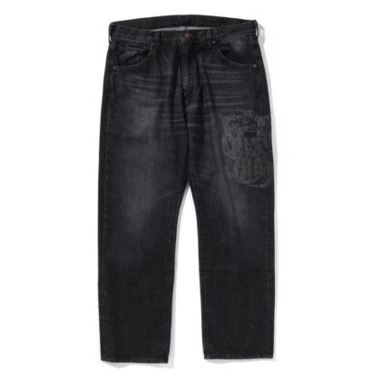 BAPE Year of Snake Relaxed Fit Denim Jeans Black