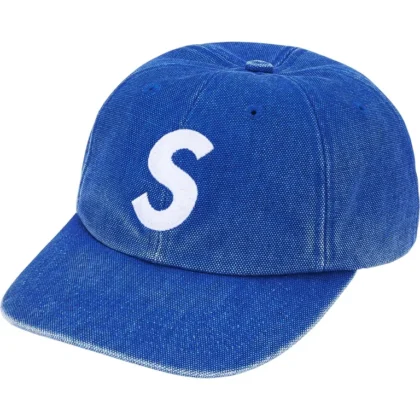 SUPREME Pigment Coated Canvas S Logo 6-Panel Blue