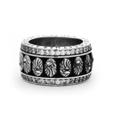 BAPE BLACK Ring Ape Head Silver .925