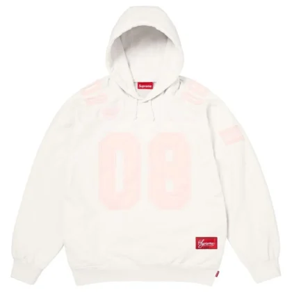 Supreme Football Jersey Hooded Sweatshirt White