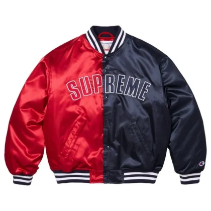 Supreme x Champion Satin Varsity Jacket Red / Blue