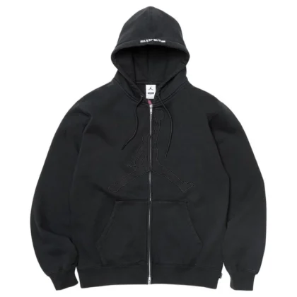 Supreme x Jordan Zip Up Hooded Sweatshirt Black