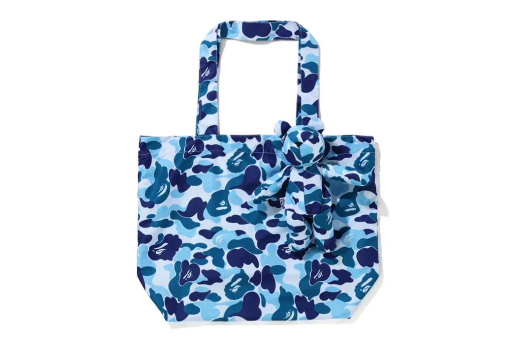 BAPE ABC Camo Bear Eco Bag Travel Blue