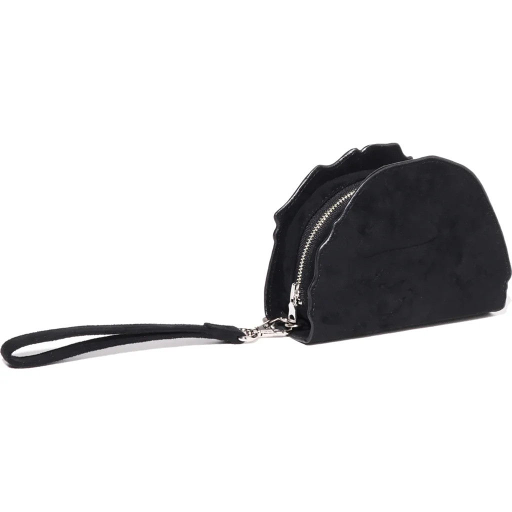 BAPE Ape Head Suede Embossed Pouch Black