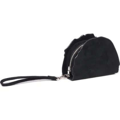 BAPE Ape Head Suede Embossed Pouch Black