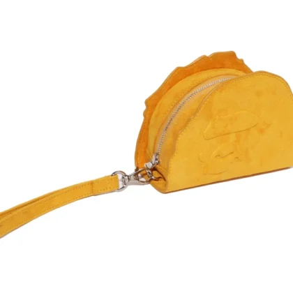 BAPE Ape Head Suede Embossed Pouch Yellow