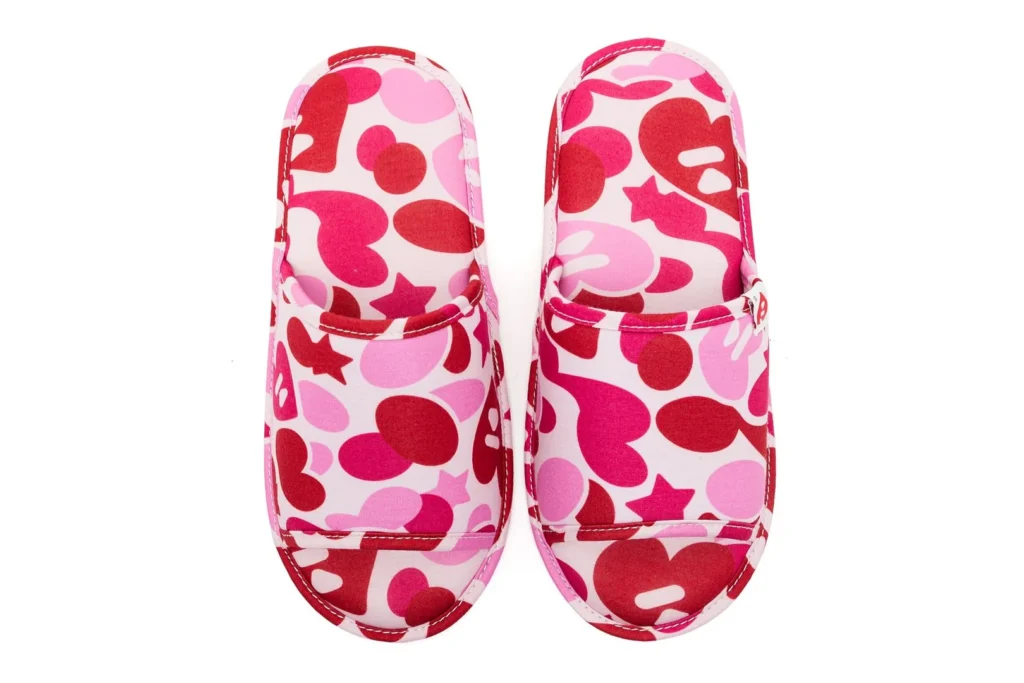 BAPE Apee Heart Camo Slippers Pink