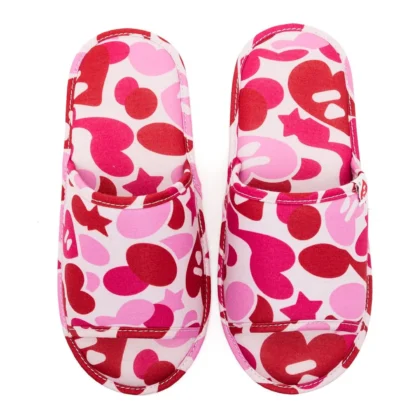 BAPE Apee Heart Camo Slippers Pink