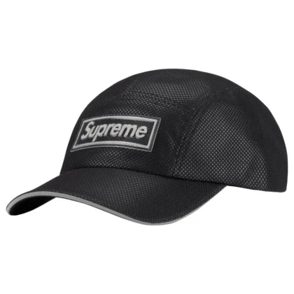 SUPREME Metallic Mesh Camp Cap Black