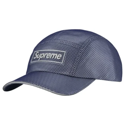 SUPREME Metallic Mesh Camp Cap Navy