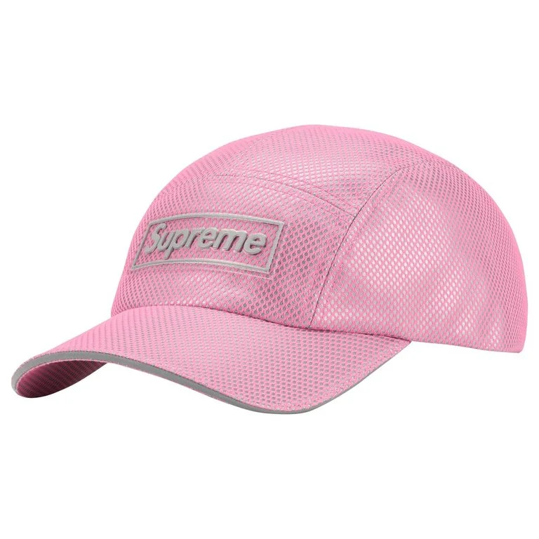 SUPREME Metallic Mesh Camp Cap Pink