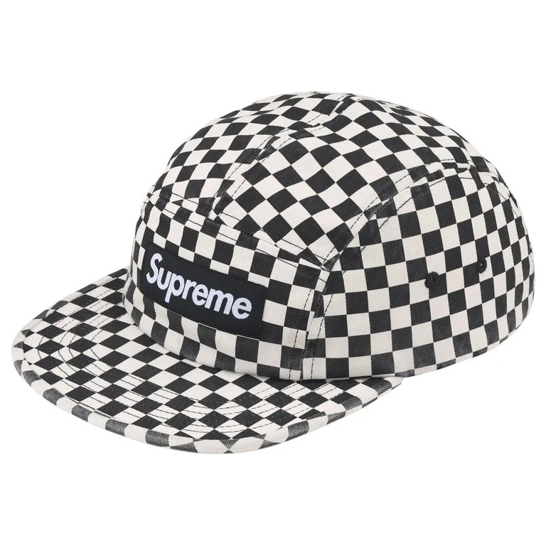 SUPREME Washed Chino Twill Camp Cap Checkerboard